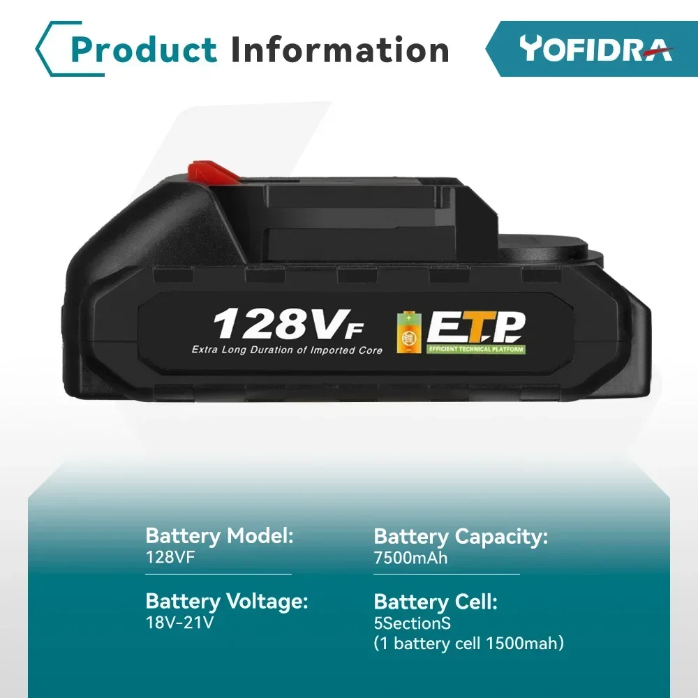 Yofidra 388VF Battery Rechargeable 22500mah 15000mah Lithium Ion Battery 928VF Li-ion Battery For Makita Electric Power Tool 4