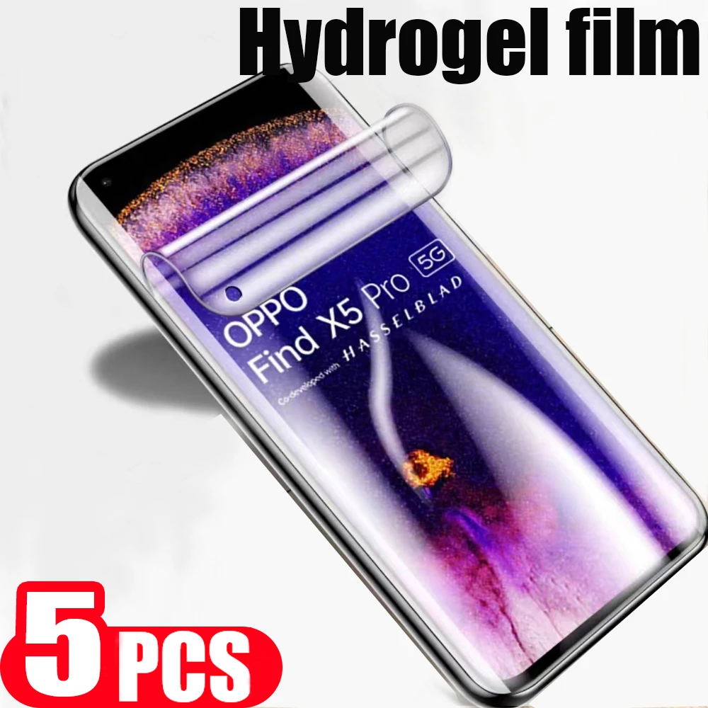 

Гидрогелевая пленка 9D с полным покрытием для OPPO Find X3 Neo X5 X6 pro X2 lite X, защитная пленка для экрана, не стеклянная Защитная пленка для смартфона, 5 шт.