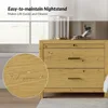 Nightstand with Drawers Set of 2, Wood Nightstand Side Table with Storage and 1 Pull-Out Tray, Farmhouse Nightstands End Table 3
