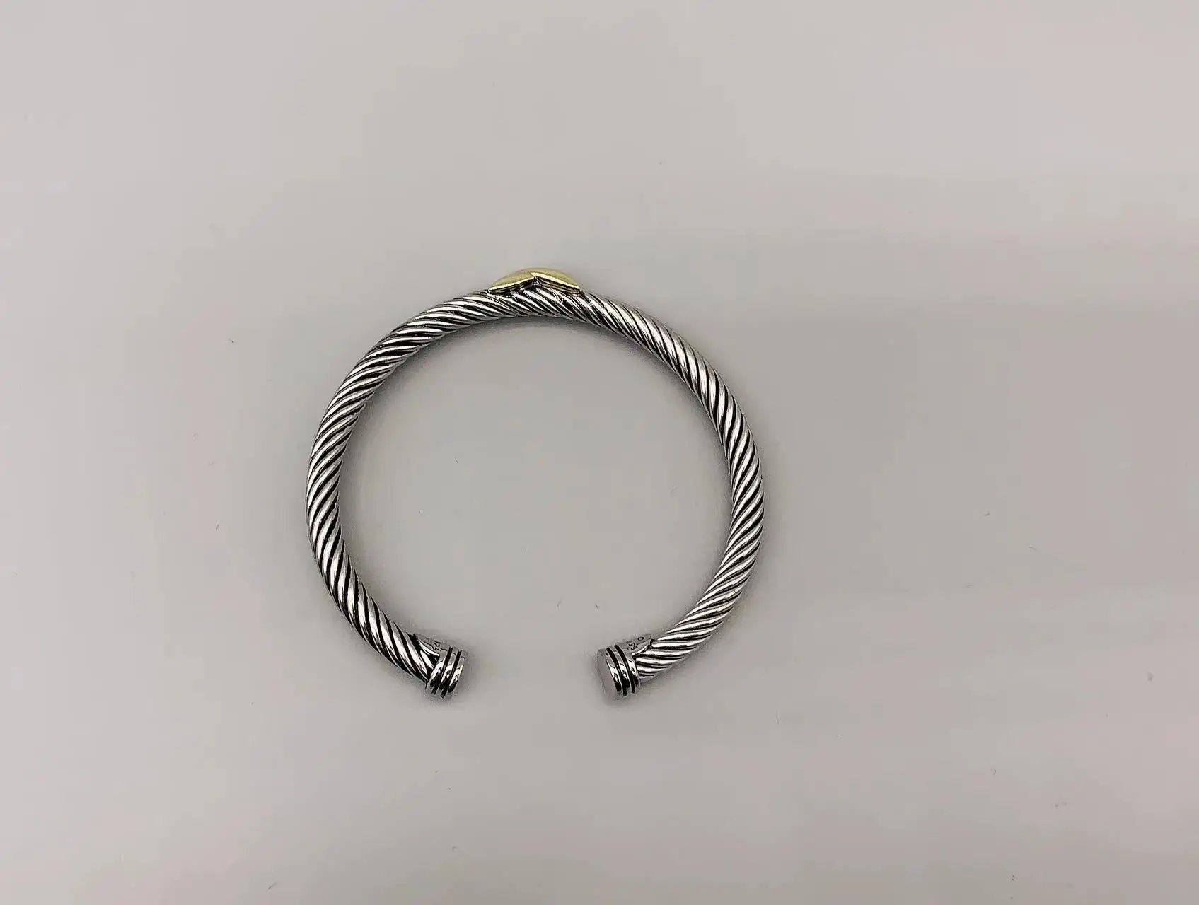 Le Han Jewelry Cable Silver  X Station  With 18k Gold Plated  Bracelet 4 MM