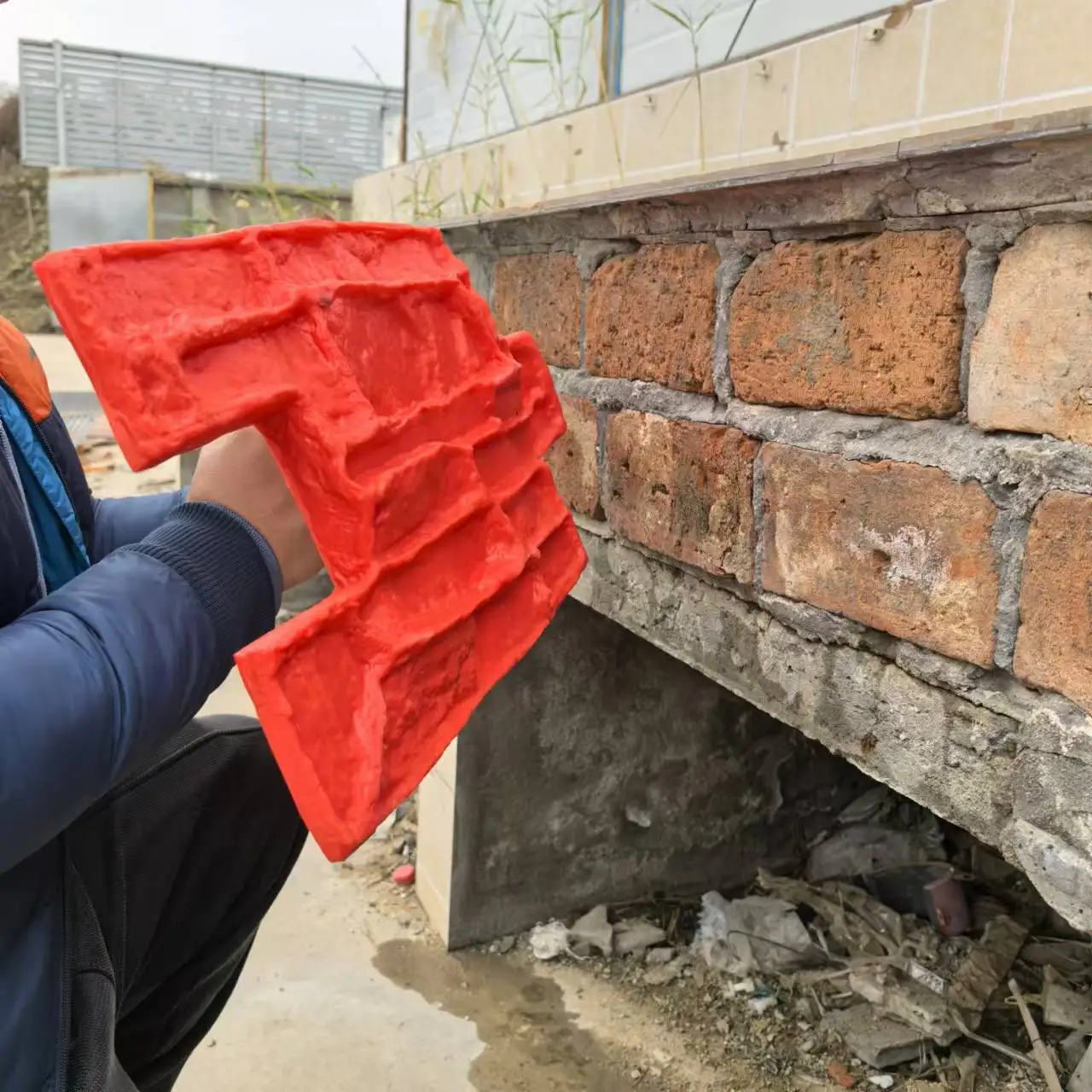 Cultural stone wall embossing mold wall pavement decoration cement concrete embossed imitation stone art mold villa courtya