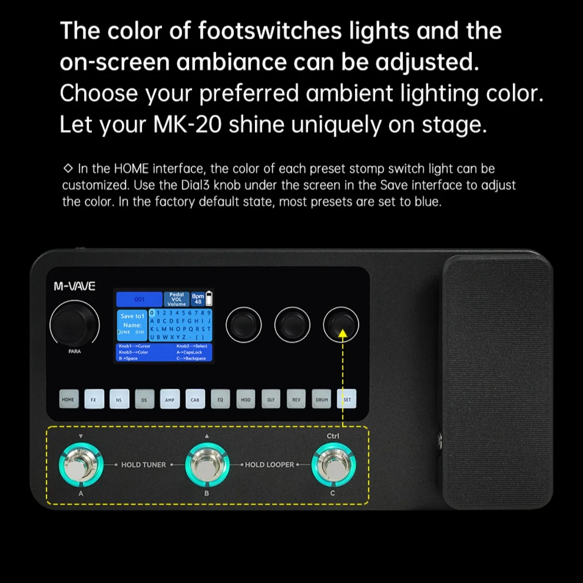 Guitar Effect Pedal Guitar Effects Pedal Multi-Effects Processor for Guitar and Bass Drum Machine Tuner Looper Amp Simulator USB Audio Interface