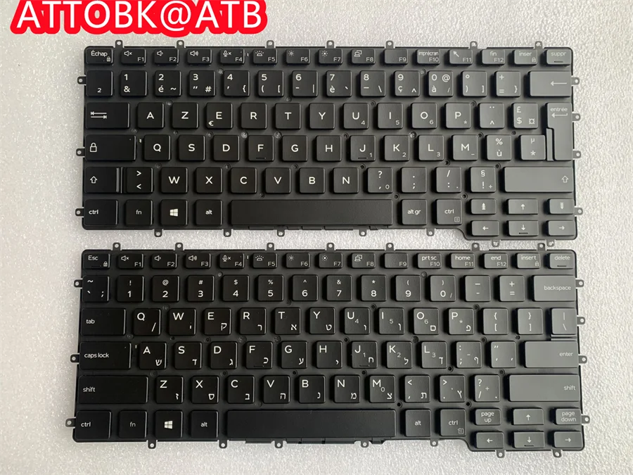 Russo Eua Francês Reino Unido Hebraico gr Teclado Portátil para Dell Latitude 7400 2-em1 9410 2-em-1 ru Eua fr uk gr Layout com Backlit Novo - Imagem 6