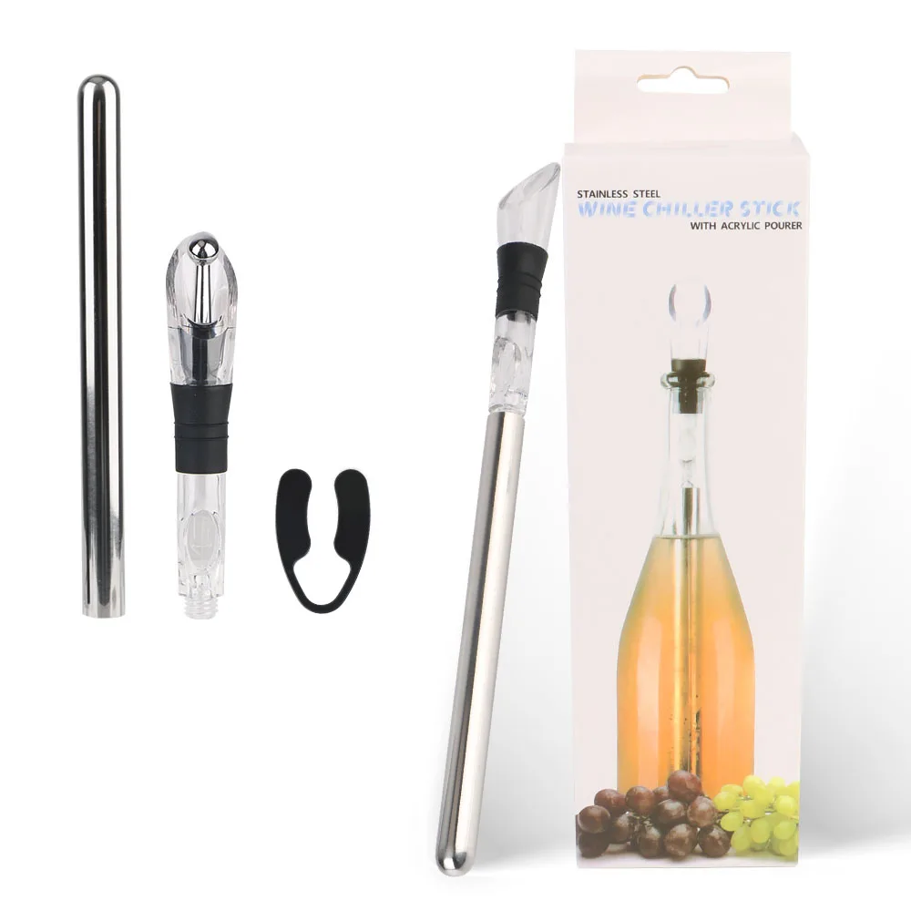 Stainless Steel Multifunctional Beer and Wine Chiller with Pourer, Stopper, and Cutter