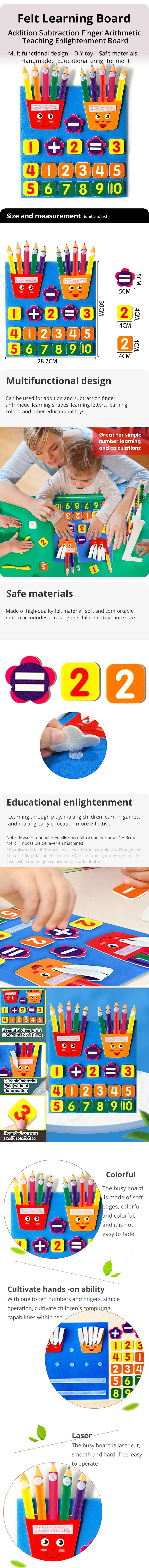 Çocuk Matematik Eğitim Oyuncağı Yumuşak DIY Öğretim Seti 