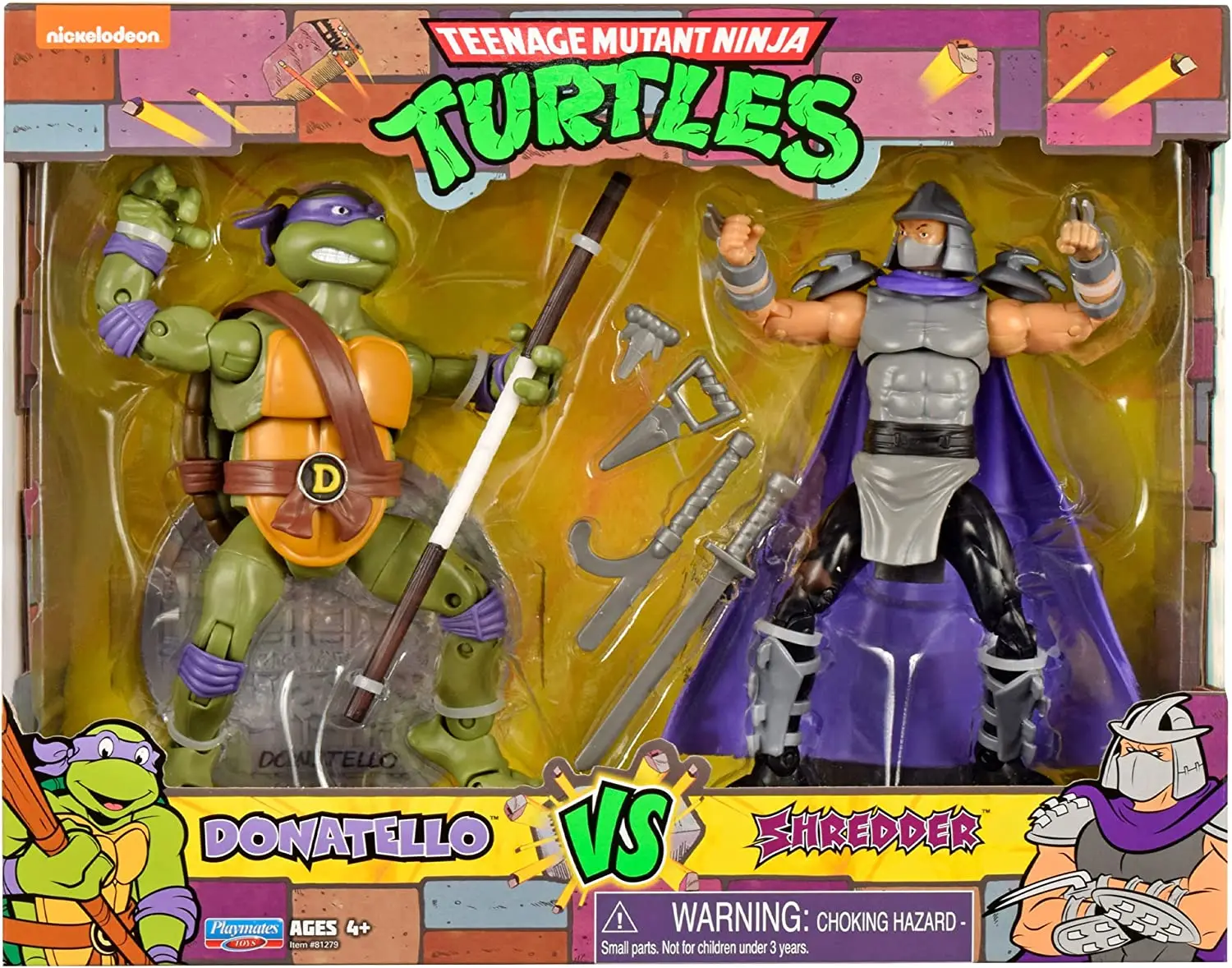 

Teenage Mutant Ninja Turtles Mikey VS Bebop Don VS Shredder Leonardo VS Rocksteady 2 Pack Action Figure Collectible Toy Gift