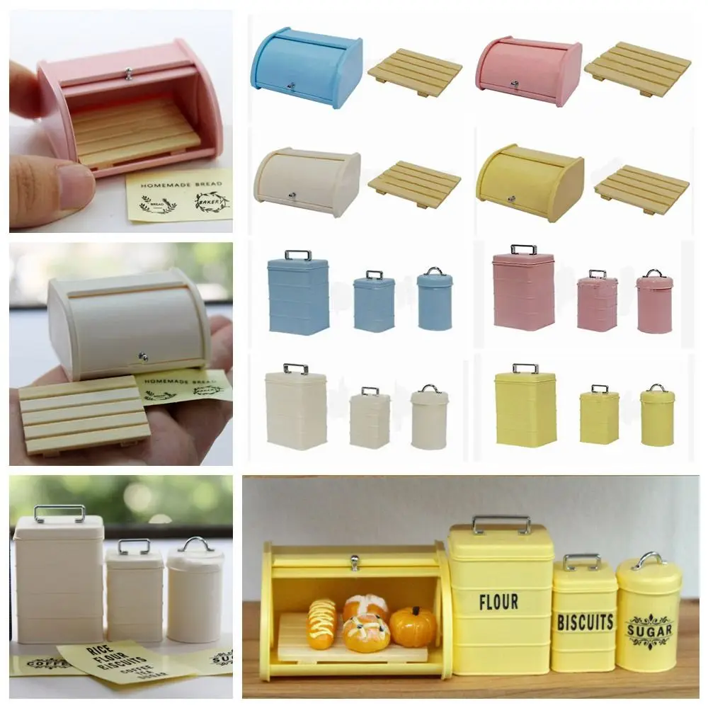 

Контейнер для хлеба для кукольного домика в масштабе 1/6, пищевая игрушка, многоцветный миниатюрный контейнер для хранения выпечки, пластиковая модель кухонной сцены, имитация ланч-бокса