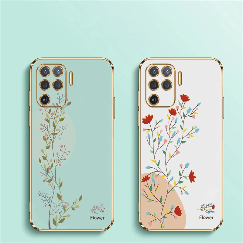 Elegant Plating Pattern Silicone Case with Soft Flower Design and Lens Protection Cover