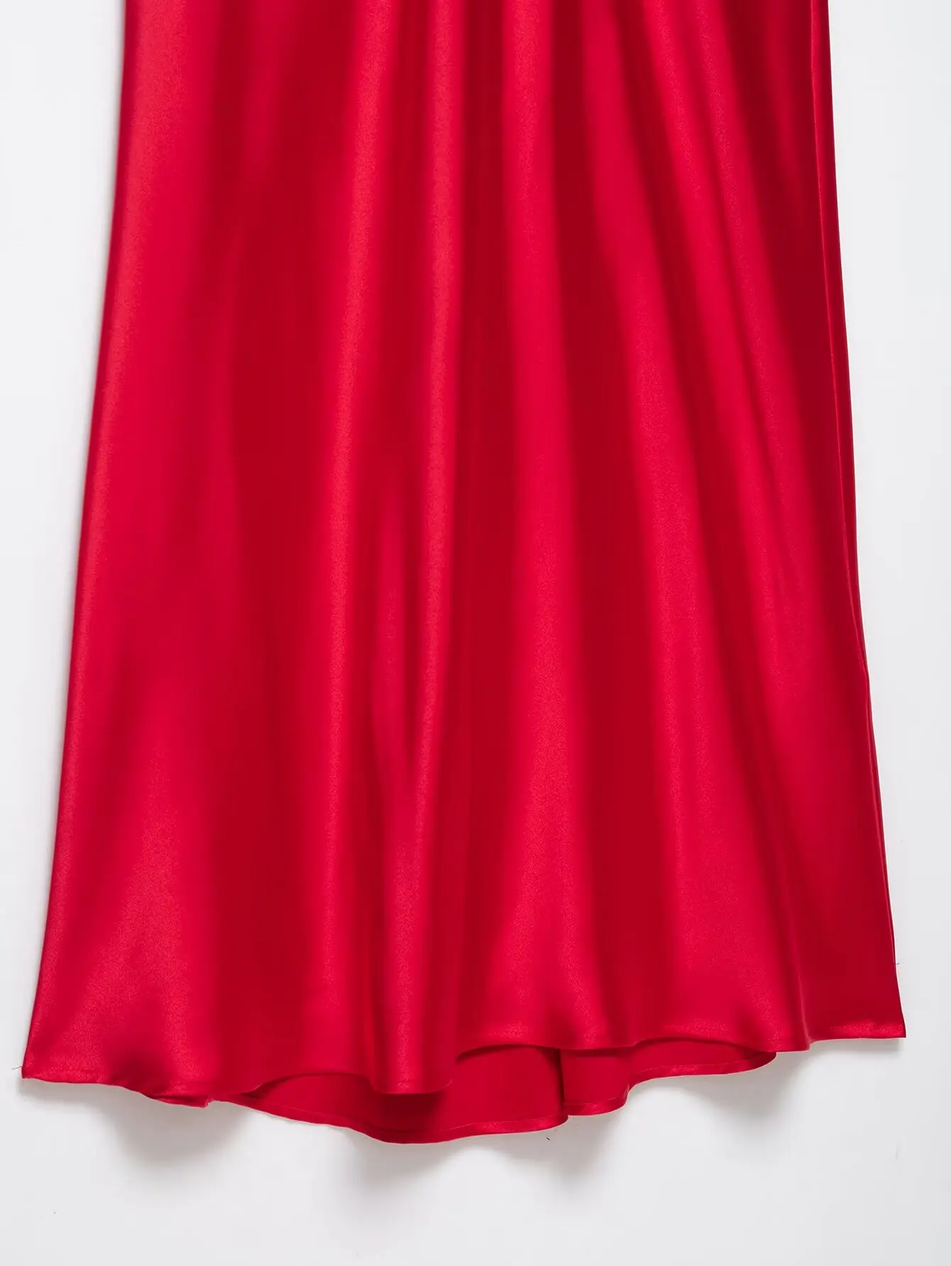 KONDALA Sexy schickes rotes Satin-Damenkleid mit V-Ausschnitt, Cami, langes Partykleid, Damenmode, 2025, Sommerurlaub, Strand, Y2K-Mädchenkleid – Detail 5