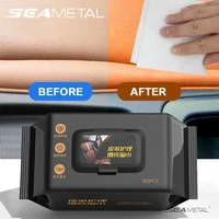 SEAMETAL 80pcs/bag Car Interior Cleaning Wipes Multi-function Car Dashboard Seat Leather Nursing Brightening Wipes Car Wash Care 1