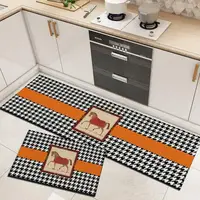 Luxury PVC Washable Kitchen Mat Chic Horse Printed Floor Entrance Doormat Carpet for Bedroom Bath Rug Bathroom Mats Set Rugs 1