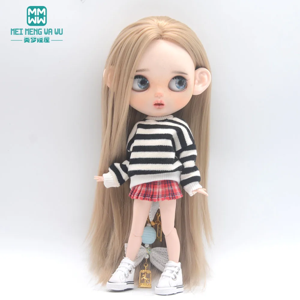 Kleidung für Puppen, dreiteiliges modisches Pullover-Set, passend für Blyth Azone OB22 OB24 Puppenzubehör – Detail 6
