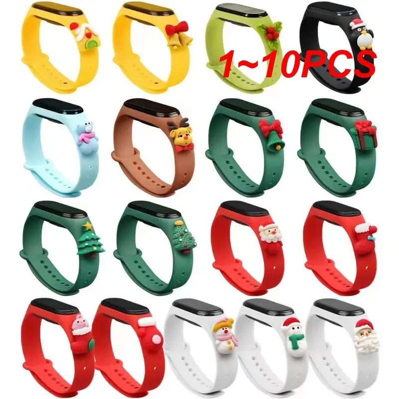 

Рождественские украшения, ремешок для часов Miband 5 6, сменный Браслет для Mi Band 5 6, ремешок для смарт-часов