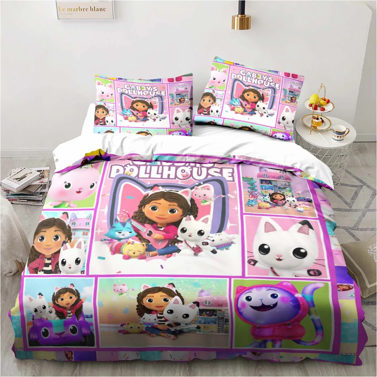 

Cartoon Gabby's Dollhouse Bedding Set Sheet Set King Twin Double Child Bedding Set Mircofiber Or Polyester Duvet Cover Set