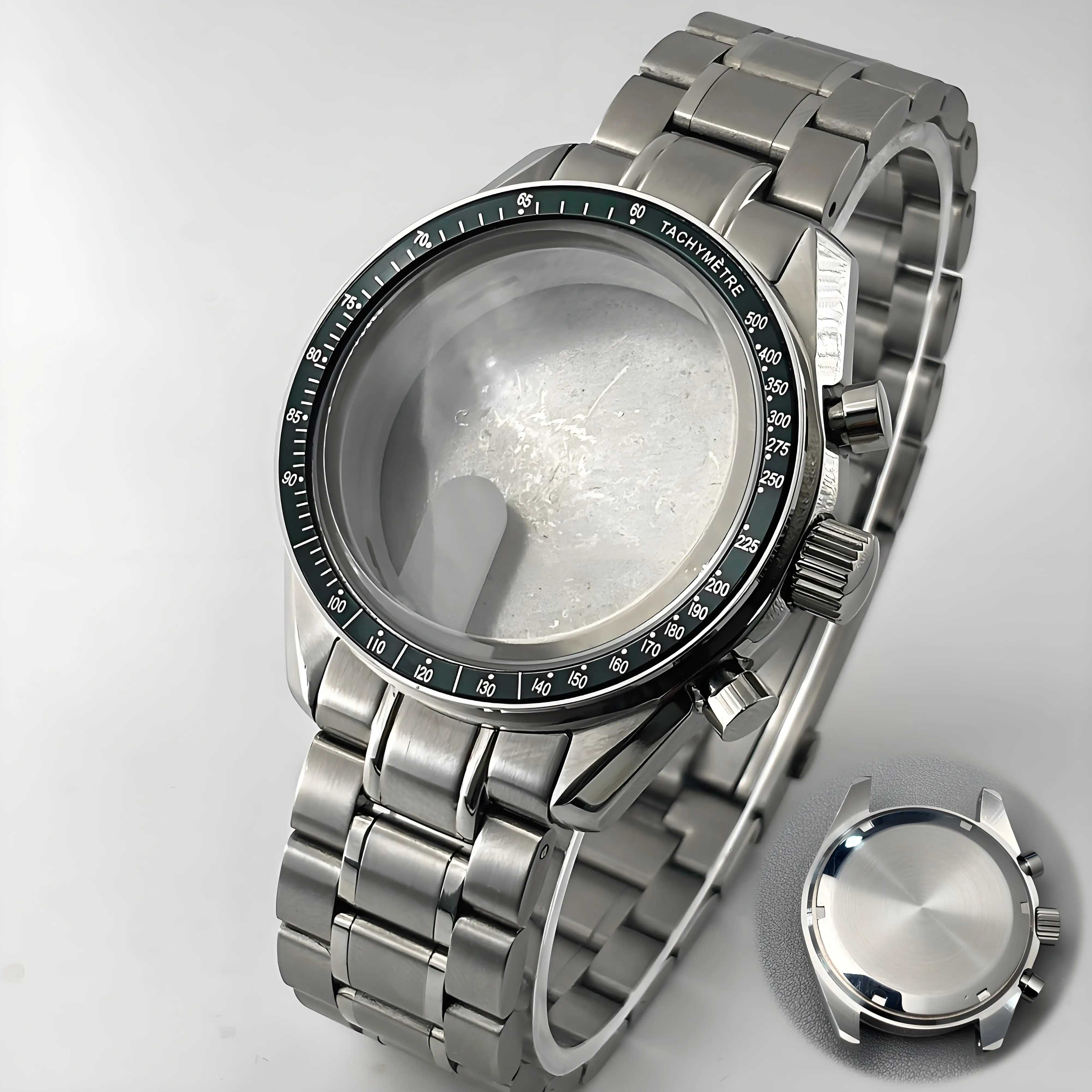 Moon Metal Chronograph Case with Sealed Back and Bezel - Elegant Business Watch