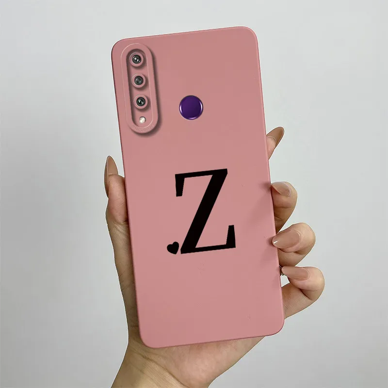 Cute Initial Letters Square Phone Case - Shockproof Back Cover