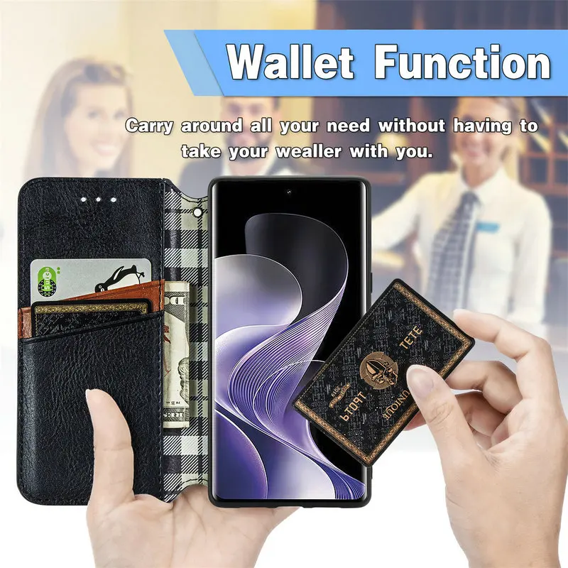 Luxury Magnet Leather Texture Wallet Case Flip Cover