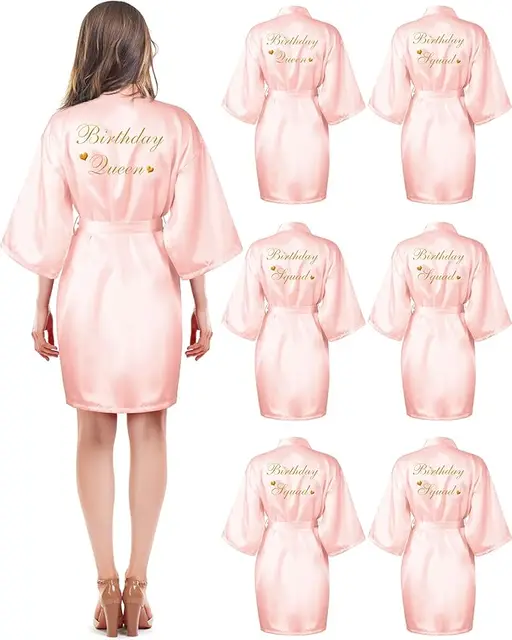 104243-2475d3.jpg 6 pièces Robes d'escouade d'anniversaire pour femmes fête d'anniversaire reine Spa peignoir Kimono Spa Robe pyjama Robes de fête Robe soyeuse