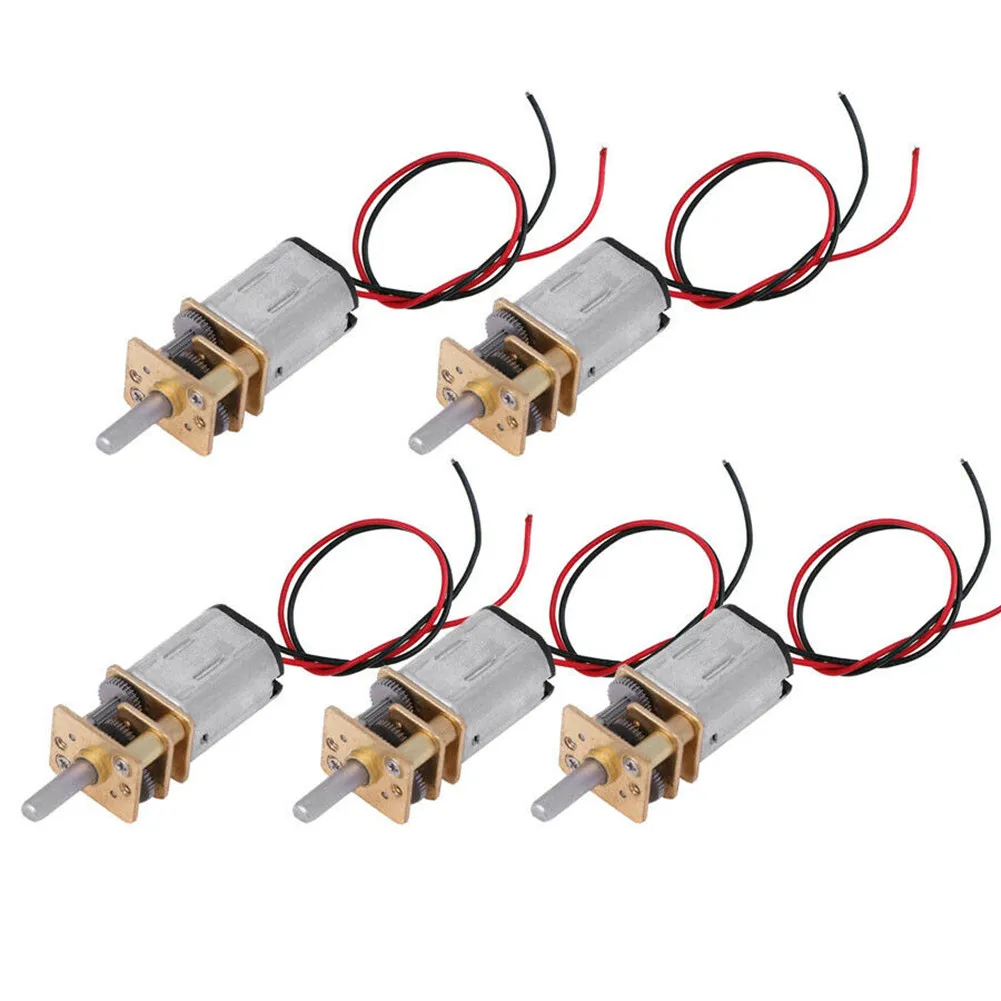 N20 DC 5V Micro Metal Gear Motor Gear Wheel Motor 60RPM Slow Speed Gearbox Reducer Electric DIY Toy Accessories 5Pcs mini gear motor gear motor