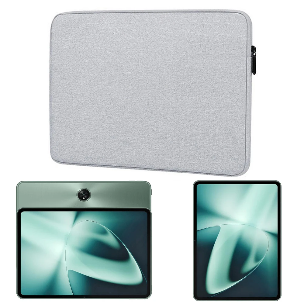 

for OnePlus Pad Tablet Bag Waterproof Canvas Sleeve Anti-Drop Anti-Scratch Zip Pouch Suede Lining Carry Cases Handbag