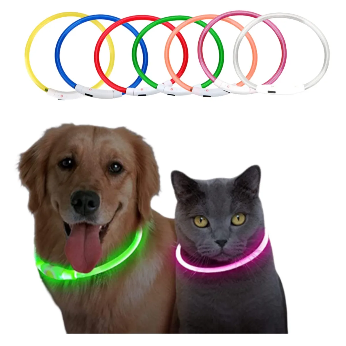 

Led Light Dog Collar Pets Night Luminous Charge Collar Night Safety Flashing Glowing Dog Loss Prevention Collar Pet Accessorie