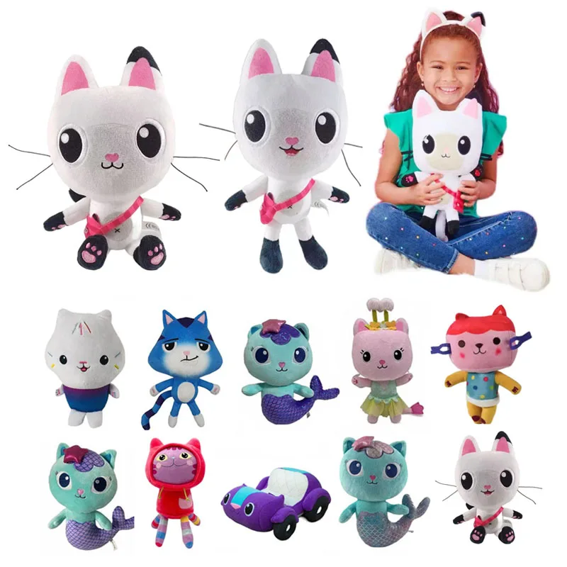 Maison de poupée Gabby en peluche, animaux en peluche de dessin animé  Mercat, chat souriant, voiture, câlin, poupées Gaby fille, cadeaux d' anniversaire pour enfants acheter à prix bas — livraison gratuite, avis