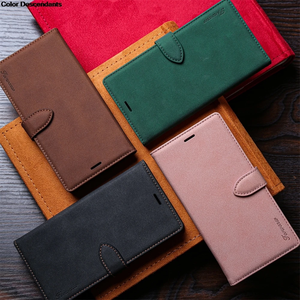 Leather Flip Wallet Case with Magnetic Card Holder - Elegant Phone Cover