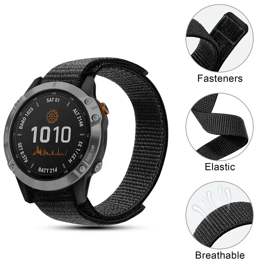 Cinturino In Nylon 26 22 20 Millimetri Cinturino Per Garmin Fenix 7X 7 7S 6X 6 6S 5X 5 5 S Fenix 3 3Hr Forerunner 935 945 Intelligente Wristband Easyf