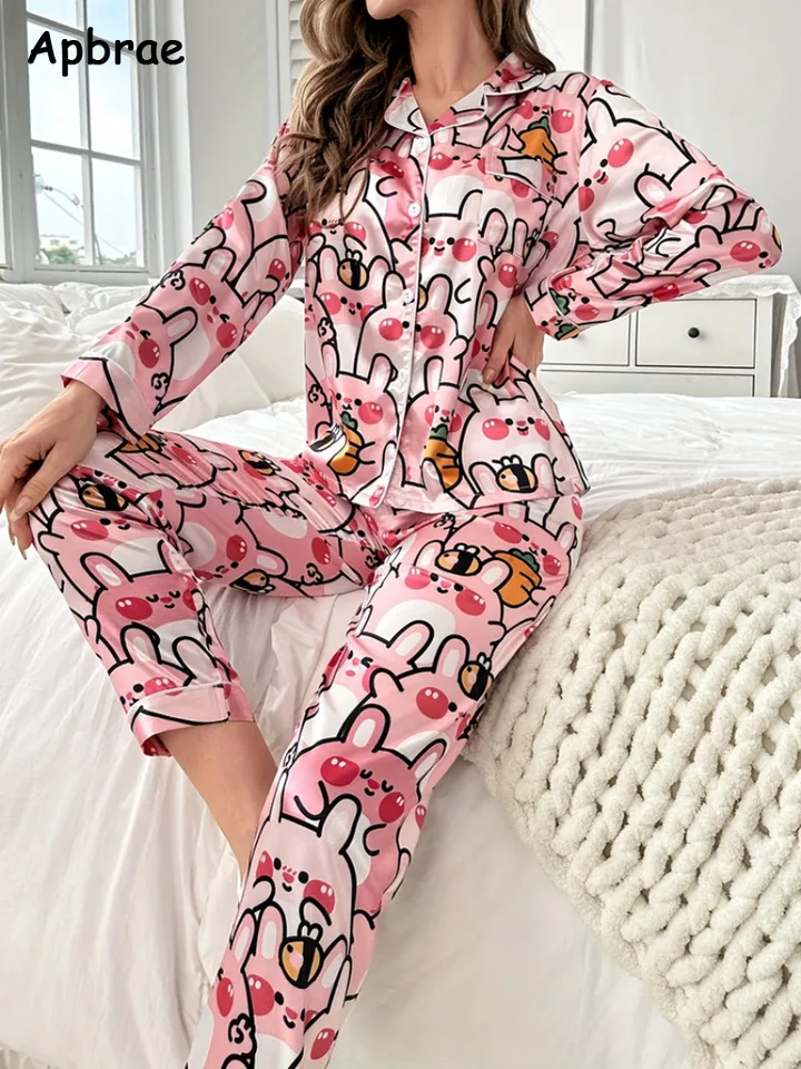 Pajamas Pyjama Manches Longues Femme Pyjama En Soie Imprimé Fleur
