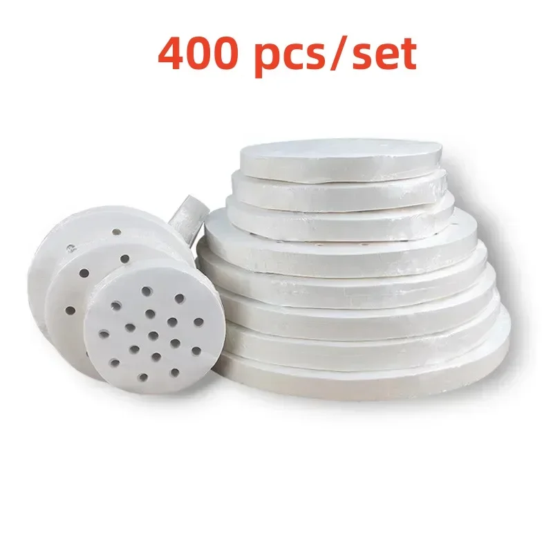 Round steam food steamer buns Paper Liners Dim Sum Non-stick Oven BBQ Grill Paper Hamburger Patty Baking 400pcs