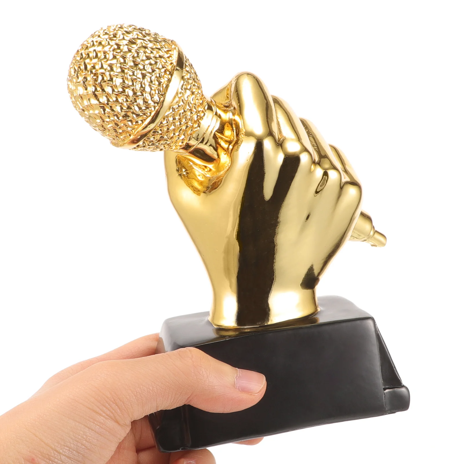 Trophy Microphone Award Singing Party Music Favors Awards Decor Trophies Gold Home Speech Accessory Children Karaoke Small Dance plastic trophy toys
