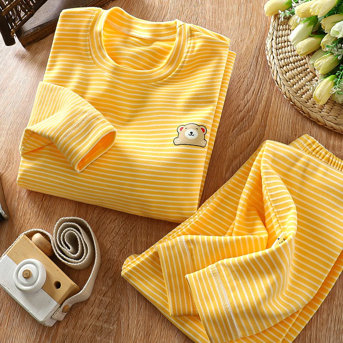 

Baby Pajamas Children's Thickened Warm Shirt + Pants Boys' and Girls' Comfortable Homewear Newborn's Clothes Baby Girls' Pajamas