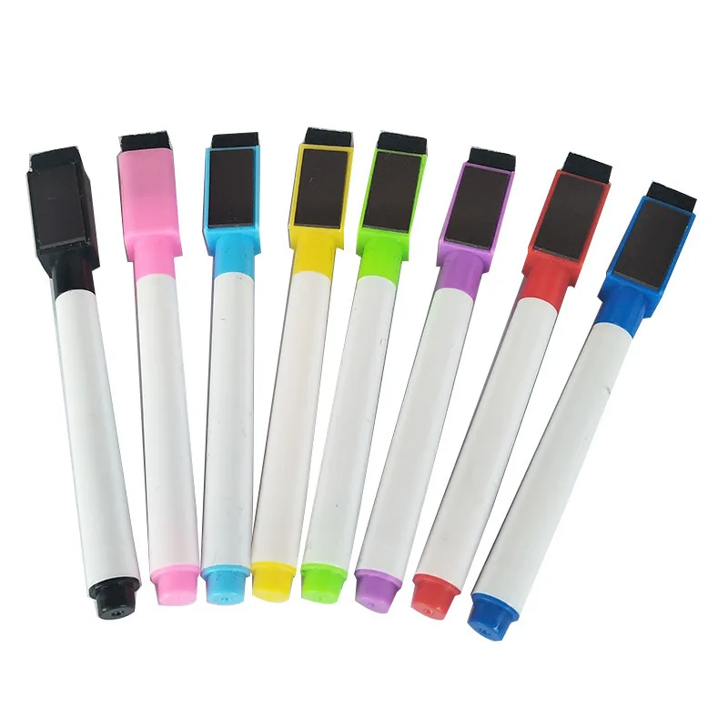 8pcsset Erasable Colorful Black Whiteboard Pen Marker Magnetism and Brush Office School Stationery Supplies White Marker Pens Marker Pens Color Marker Pens Pen Marker Dry Erase Markers Whiteboard Pens
