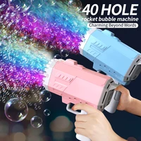 2pcs bubble gun Bring 2 bottles of 50ml bubble water 40 hole handheld children bubble toy Outdoor games children's holiday gifts 2