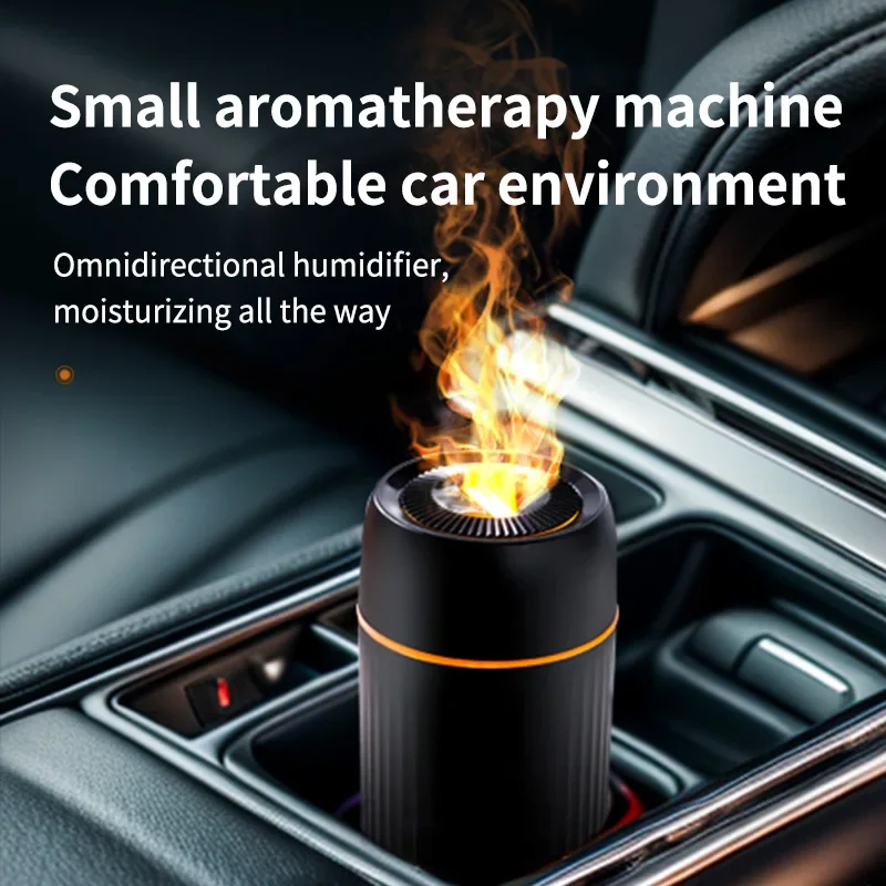 

2024 Imitate Fire Flame Car Humidifier Air Freshener Colorful Ambient Light Auto Aromatherapy Diffuser Car Decoration 100ML