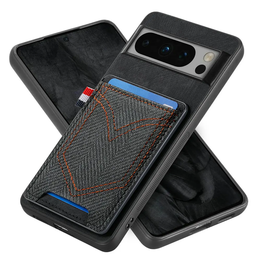 Leather Card Holder Case with Magnetic Car Mount and Shockproof Protection