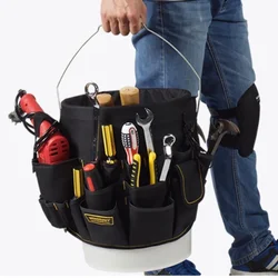Large Capacity Portable Oxford Cloth Multifunctional Gardening Repair Tool Bucket Bag Storage Kit Electrician Toolkit