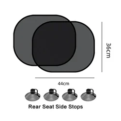 Universal Car Sunshade Visor with UV Protection - Folding Windshield Cover and Auto Window Shield (Rear Seat Side Stops)