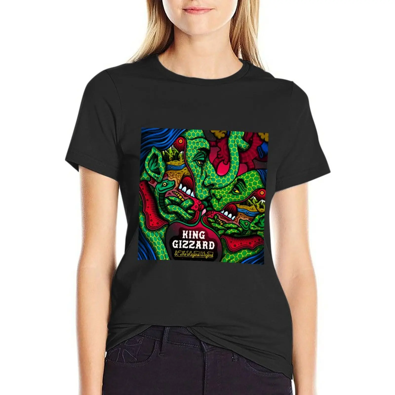 

King Gizzard and the Lizard Wizard Artwork Drawing T-Shirt oversized tops graphics t shirt Women