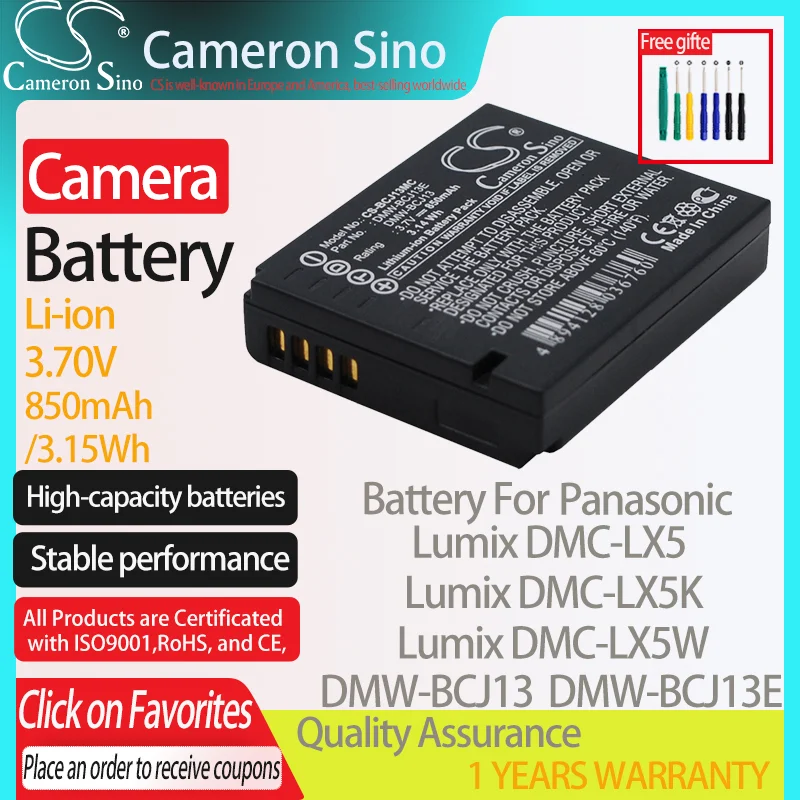 Batteria Cameronsino Per Panasonic Lumix Dmc-Lx5K Dmc-Lx5W Dmc-Lx7 Dmc-Lx5Gk Dmc-Lx7Gk Adatto Per Batteria Fotocamera Leica 18719