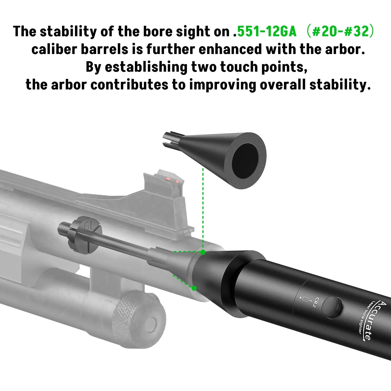 MidTen Green Laser Bore Sight Kit with Button Switch Professional Sighter with 32 Adapters for 0.17 to 12GA Calibers