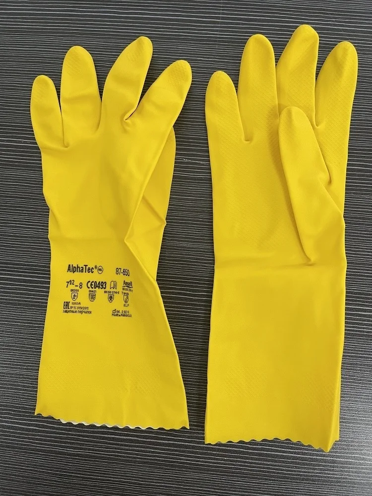 Ansell ALPHATEC&reg; 87-650 1 Pair Universal 87-650 Lightweight gloves 100% cotton lining comfortable chemical resistance Work Gloves