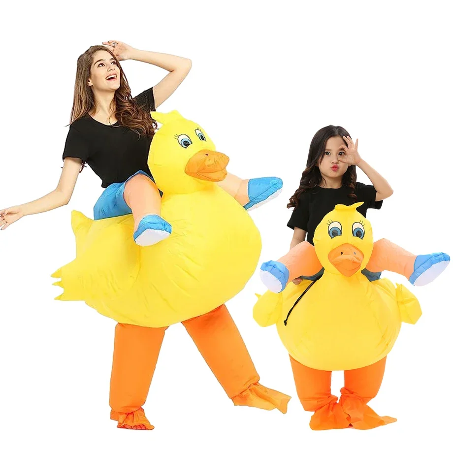 

Adult Children's Games Holiday Party Kindergarten Activities Cosplay Cartoon Animal Riding Little Yellow Duck Inflatable Costume