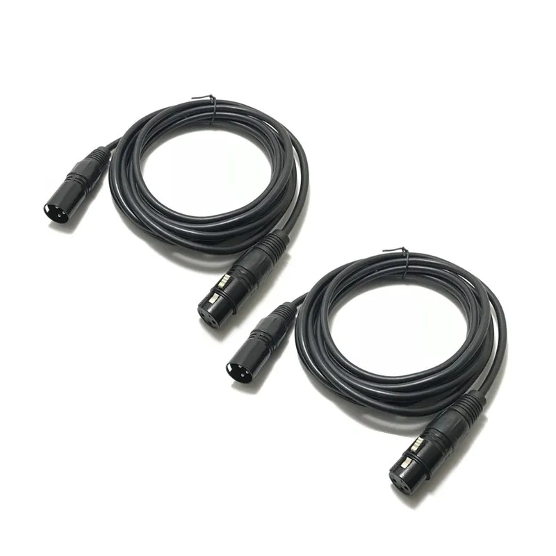 

2pcs/lot 3 Pin DMX Signal Line Connection 1M 2M 3M Metal DMX Cable 3.5ft XLR For Stage Light Audio Moving Head