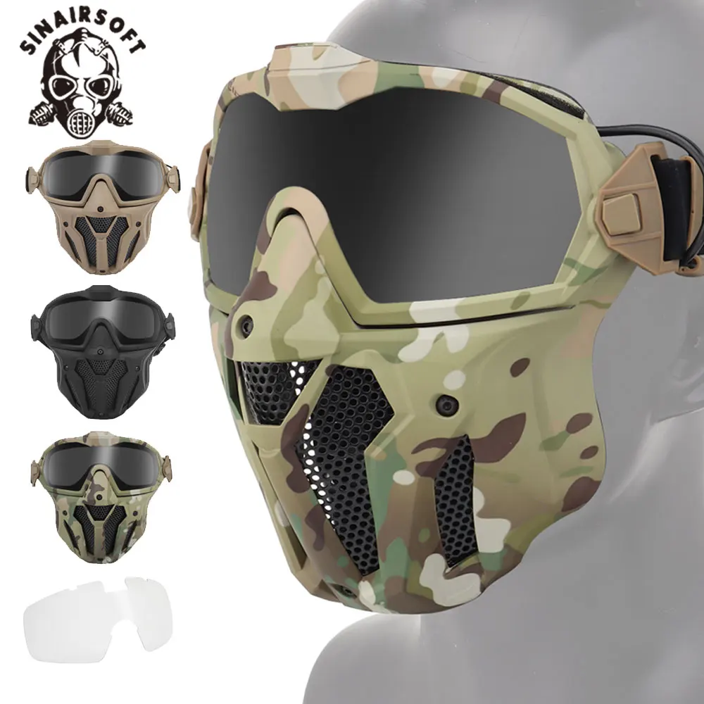 

Airsoft Mask Detachable Goggles With Anti-Fog Fan Tactical Paintball Protective Full Face Mask Shooting CS Goggles Masks