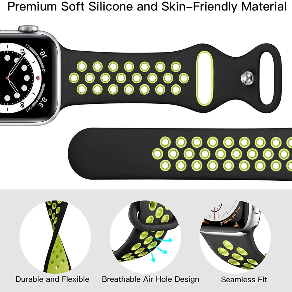 Premium Soft Silicone Band with Metal Buckle