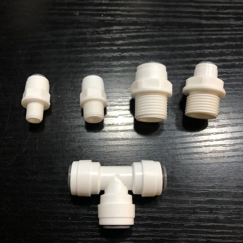 1/4" 3/8" OD Hose Tube 1/4" 1/2" 3/4" 1/8" Plastic Pipe Quick Connectors RO Water Connector Fittings Reverse Osmosis System pipe fitting water pipe fitting hose pipe fitting