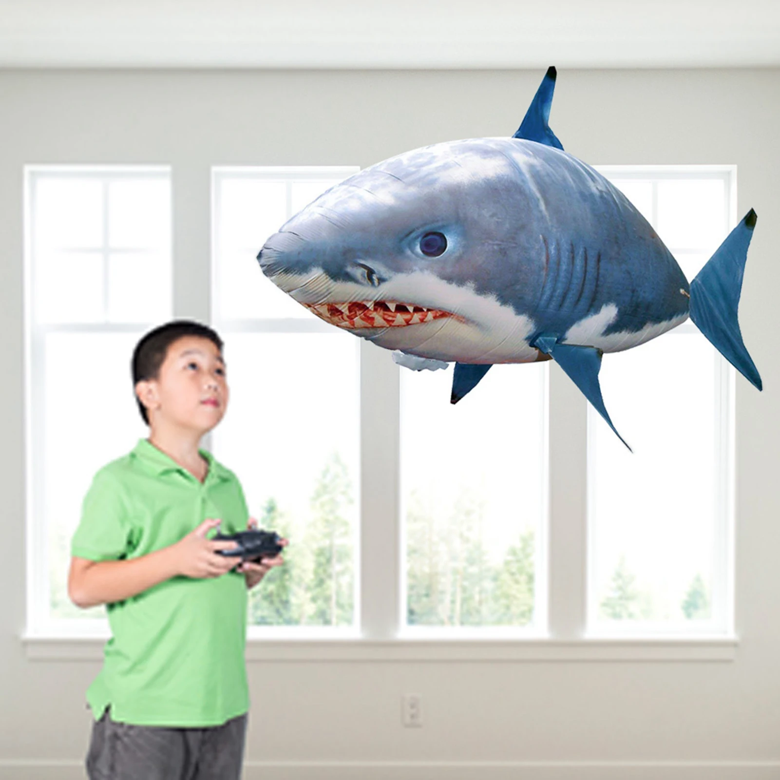 Remote Control Flying Shark Inflated RC Inflatable Balloon Toy For Kids Gift