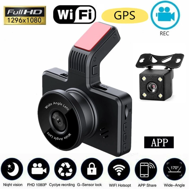 

Видеорегистратор автомобильный, Wi-Fi, Full HD, 1080P