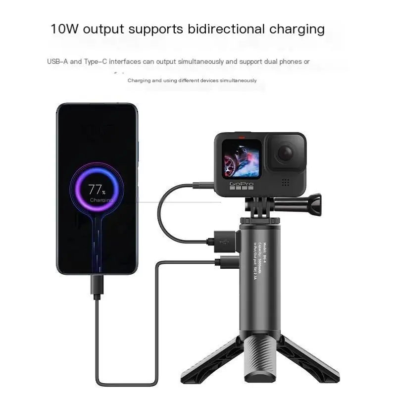 UlanziBG-4 large capacity power bank for gopro11/action4 sports camera charging handle